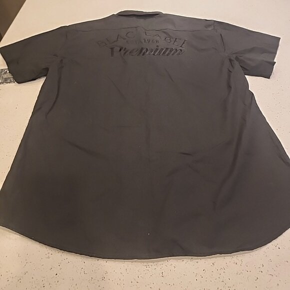 NWT Blac Lapel Premium Mens Pearl Snap Black Shirt 4X Cotton Pocket Short Sleeve - Picture 7 of 9